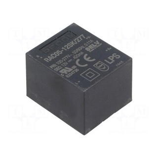 Converter: AC/DC | 5W | Uout: 12VDC | Iout: 416mA | 83% | Mounting: PCB