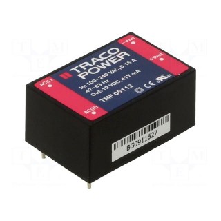 Converter: AC/DC | 5W | 90÷264VAC | Usup: 120÷370VDC | Uout: 12VDC | 82%