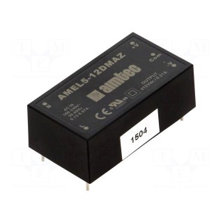 Converter: AC/DC | 5W | Uout: 12VDC | Iout: 0.21A | 73% | Mounting: PCB
