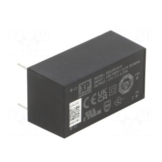 Converter: AC/DC | 5W | Uout: 15VDC | Iout: 330mA | OUT: 1 | 83% | THT | EHL