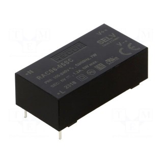 Converter: AC/DC | 6W | 80÷264VAC | Usup: 115÷370VDC | Uout: 5VDC | 75%