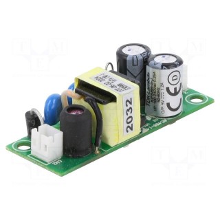 Power supply: switched-mode | open | 6W | 90÷264VAC | 5VDC | 1.2A | 78%