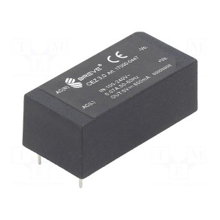 Converter: AC/DC | 3W | 85÷265VAC | Usup: 120÷380VDC | Uout: 5VDC | OUT: 1