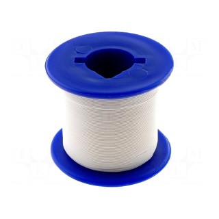 Wire | solid | OFC | 30AWG | white | FEP | 250V | 100m