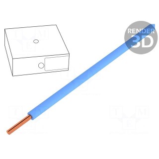 Wire | H05V-U | solid | Cu | 0.5mm2 | blue | PVC | 300/500V | 100m | CPR: Eca