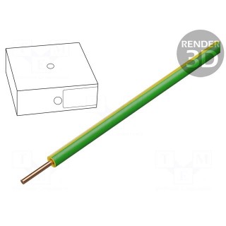 Wire | H05V-U | 0.5mm2 | solid | Cu | PVC | yellow-green | 300V,500V