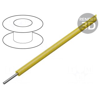 Wire | HookUp Wire Teflon | solid | Cu | 30AWG | yellow | PTFE | 250V