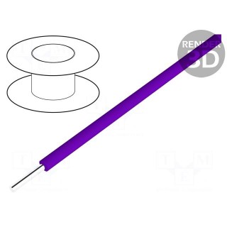 Wire | HookUp Wire Teflon | solid | Cu | 26AWG | violet | PTFE | 250V
