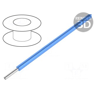 Wire | HookUp Wire Teflon | solid | Cu | 26AWG | blue | PTFE | 250V | 30,5m