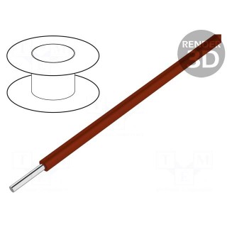 Wire | HookUp Wire PVC | solid | Cu | 18AWG | brown | PVC | 300V | 30,5m