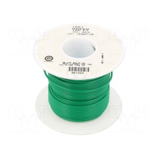 Wire | HookUp Wire | 22AWG | solid | Cu | PVC | green | 1kV | 30.5m | 100ft