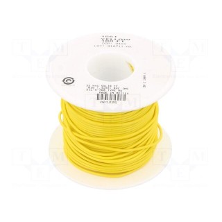 Wire | HookUp Wire | 22AWG | solid | Cu | PVC | yellow | 1kV | 30.5m | 100ft