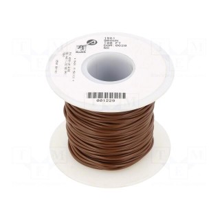 Wire | HookUp Wire | 22AWG | solid | Cu | PVC | brown | 1kV | 30.5m | 100ft