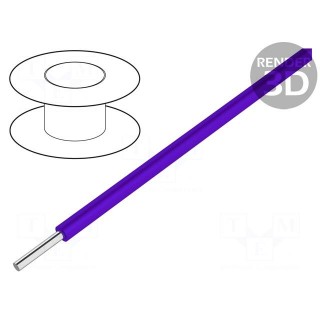 Wire | HookUp Wire Teflon | solid | Cu | 28AWG | violet | PTFE | 250V