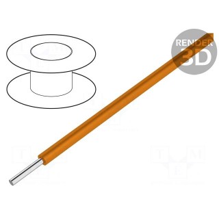 Wire | HookUp Wire Teflon | solid | Cu | 30AWG | orange | PTFE | 250V