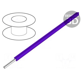 Wire | EcoWire | solid | Cu | 18AWG | violet | MPPE | 600V | 305m