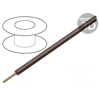 Wire | 0.2mm2 | solid | Cu | PVC | brown | 60V | 100m | 1x0.2mm2
