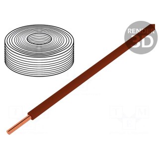 Wire | stranded | Cu | 0.5mm2 | PVC | brown | 60V | 10m | Class: 5 | 1x0.5mm2