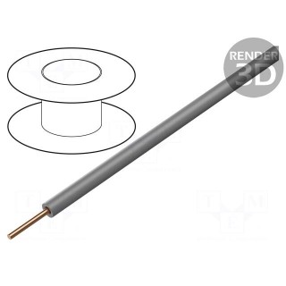 Wire | 0.2mm2 | solid | Cu | PVC | grey | 60V | 100m | 1x0.2mm2