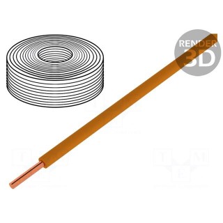 Wire | 0.2mm2 | solid | Cu | PVC | orange | 60V | 10m | 1x0.2mm2