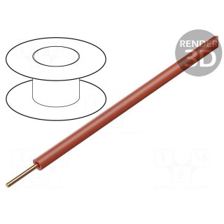 Wire | 0.2mm2 | solid | Cu | PVC | red | 60V | 100m | 1x0.2mm2