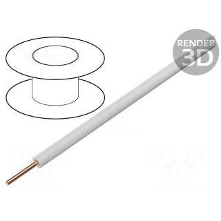 Wire | 0.2mm2 | solid | Cu | PVC | white | 60V | 100m | 1x0.2mm2