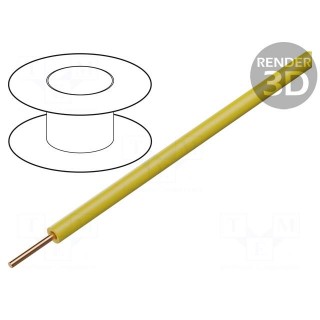Wire | 0.2mm2 | solid | Cu | PVC | yellow | 60V | 100m | 1x0.2mm2