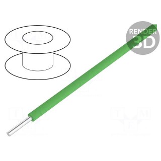 Wire | HookUp Wire PVC | solid | Cu | 24AWG | green | PVC | 300V | 30,5m