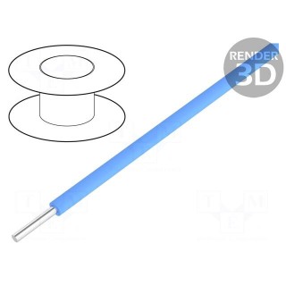 Wire | solid | OFC | 28AWG | blue | kynar 460 (PVDF) | 300V | 100m