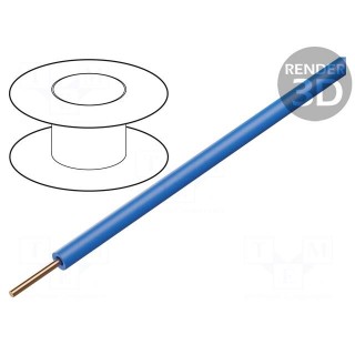 Wire | TDY | solid | Cu | PVC | blue | 150V | Package: 500m | Øcore: 0.5mm
