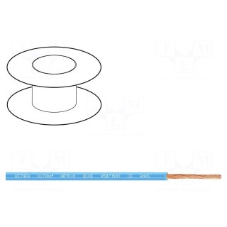 Wire | BiTOne,H07V-K | stranded | Cu | 10mm2 | PVC | blue | 450V,750V | 100m