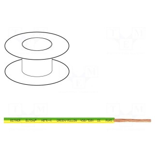 Wire | BiTOne,H07V-K | stranded | Cu | 10mm2 | PVC | yellow-green | 100m