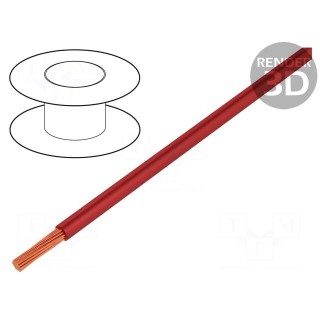 Wire | Silistrom® | stranded | OFC | 1x4mm2 | silicone | red | 1.5kV | 42A