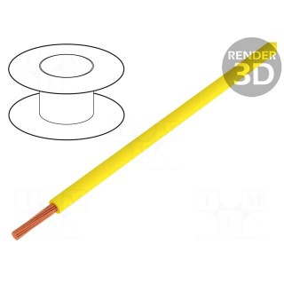Wire | stranded | Cu | 0.14mm2 | PVC | yellow | 60V | 100m | 1x0.14mm2