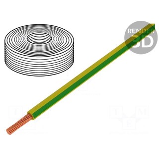 Wire | LiY | stranded | Cu | 0.25mm2 | green-yellow | PVC | 900V | 250m