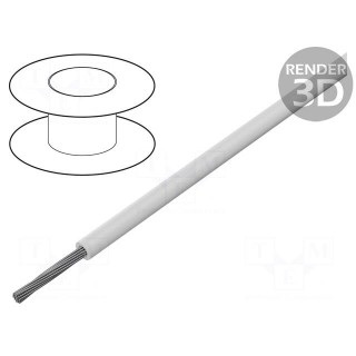 Wire | TLY | stranded | Cu | 0.22mm2 | white | PVC | 150V | 500m | Class: 5