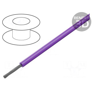 Wire | HookUp Wire Teflon | stranded | Cu | 16AWG | violet | PTFE | 600V