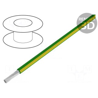 Wire | HookUp Wire PVC | stranded | Cu | 18AWG | green-yellow | PVC | 300V