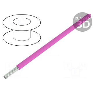Wire | stranded | Cu | 18AWG | PVC | pink | 600V | CPR: no classification