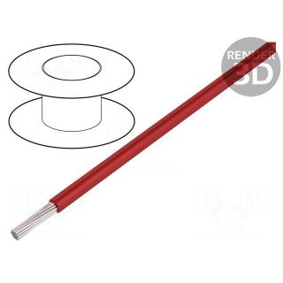 Wire | TLY | stranded | Cu | 0.124mm2 | red | PVC | 150V | 500m | Class: 5