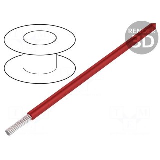 Wire | HookUp Wire PVC | stranded | Cu | 30AWG | red | PVC | 300V | 305m