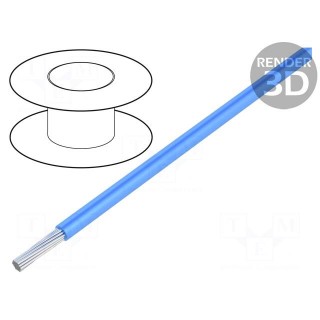 Wire | HookUp Wire PVC | stranded | Cu | 22AWG | blue | PVC | 150V | 30,5m