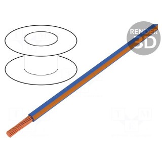 Wire | LgY | stranded | Cu | 0.35mm2 | blue-orange | PVC | 300/500V | 200m