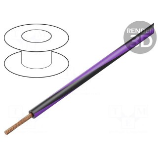 Wire | LgY | stranded | Cu | 0.5mm2 | black-violet | PVC | 300/500V | 100m