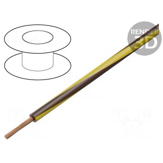 Wire | H05V-K,LgY | stranded | Cu | 1.5mm2 | PVC | brown-yellow | 100m