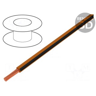Wire | LgY | stranded | Cu | 0.35mm2 | orange-black | PVC | 300/500V | 200m