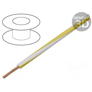 Wire | H05V-K,LgY | stranded | Cu | 0.35mm2 | PVC | white-yellow | 200m