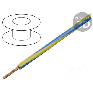 Wire | LgY | stranded | Cu | 0.35mm2 | yellow-blue | PVC | 300/500V | 200m