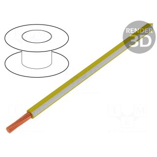 Wire | H05V-K,LgY | stranded | Cu | 0.35mm2 | PVC | yellow-white | 200m