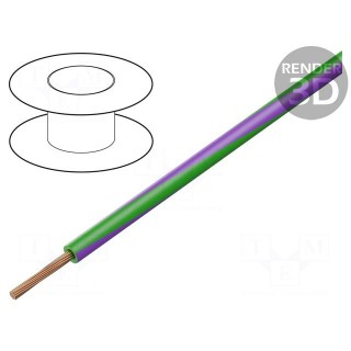 Wire | H05V-K,LgY | stranded | Cu | 1.5mm2 | PVC | green-violet | 100m